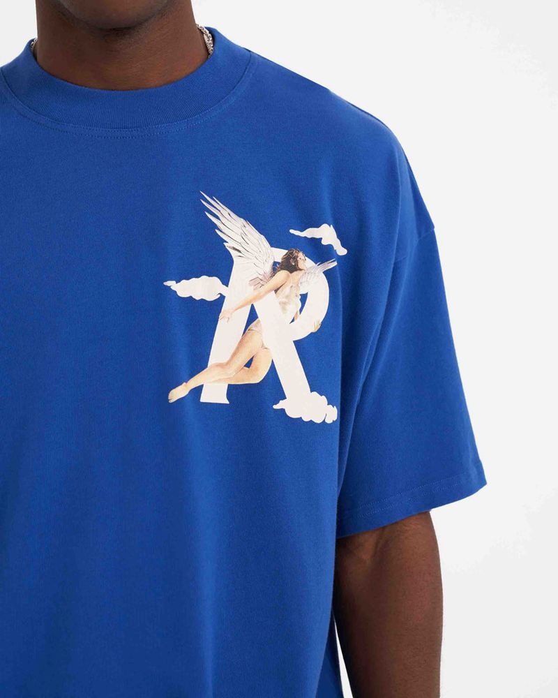 Men's Represent Storms In Heaven T-Shirt Blue | UK-CNPKL6730