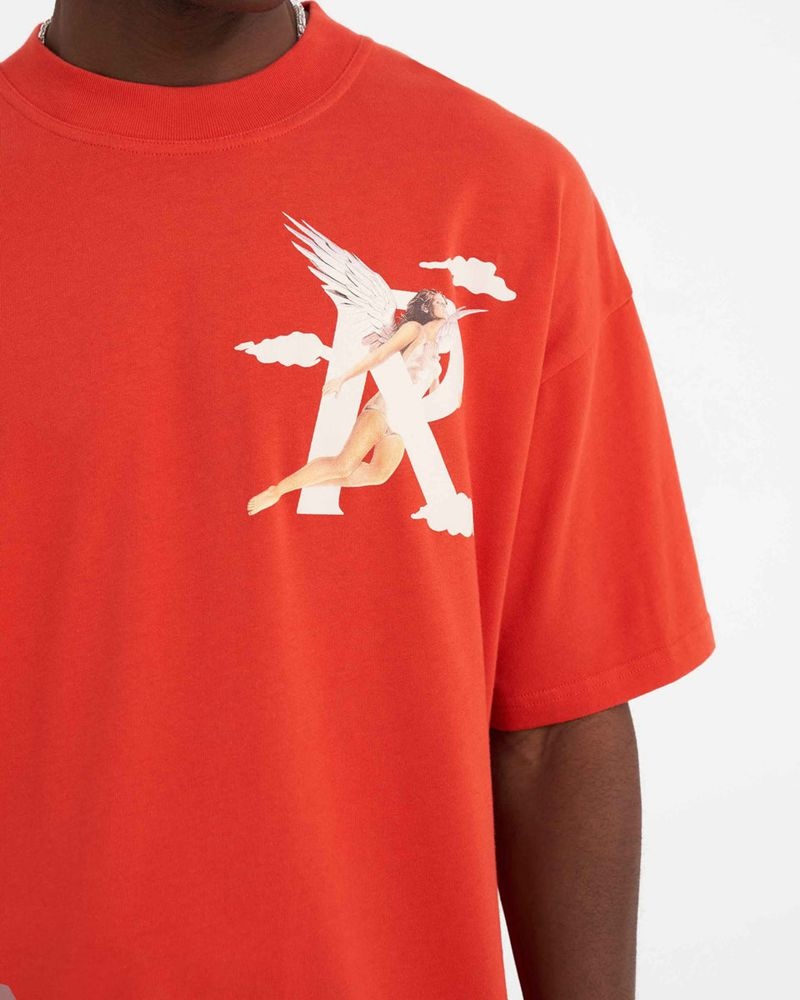 Men's Represent Storms In Heaven T-Shirt Red | UK-BVHWS0912