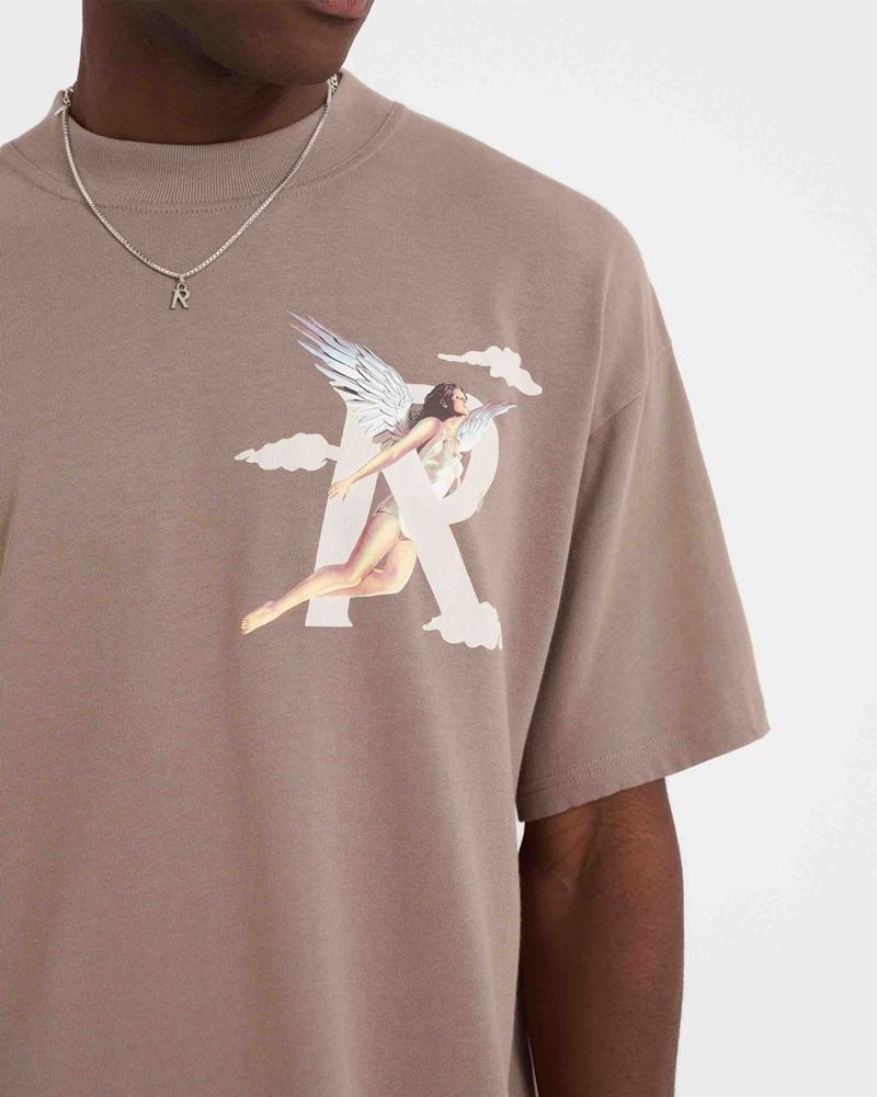 Men's Represent Storms In Heaven T-Shirt Taupe | UK-JQRUW1987