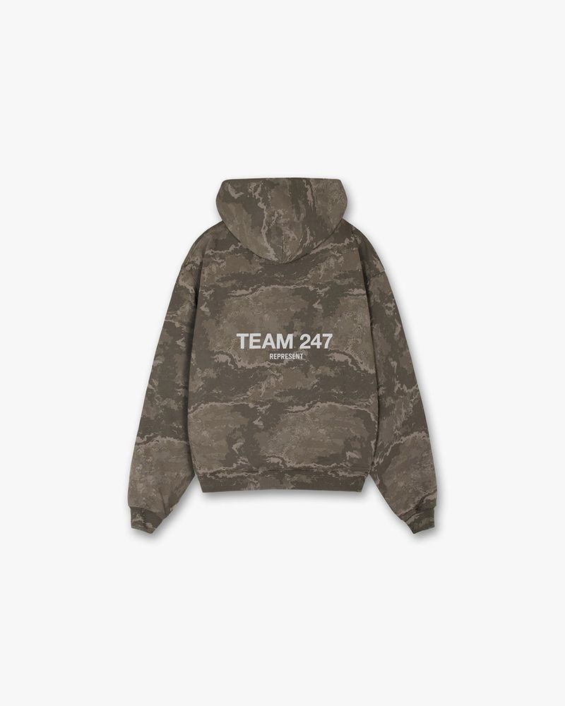 Men's Represent Team 247 Hoodie Taupe Camo | UK-YABVC3097