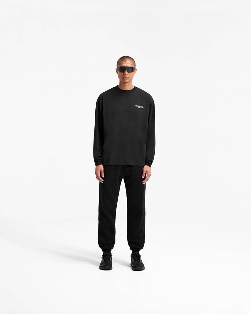 Men's Represent Team 247 Long Sleeve T-Shirt Black | UK-ZBQML3652