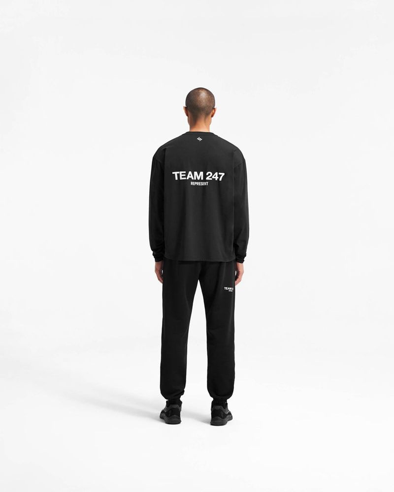 Men's Represent Team 247 Long Sleeve T-Shirt Black | UK-ZBQML3652