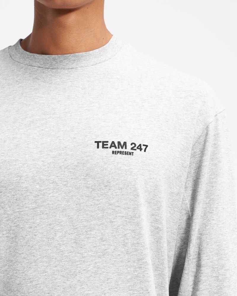 Men's Represent Team 247 Long Sleeve T-Shirt Grey | UK-IWROC0963