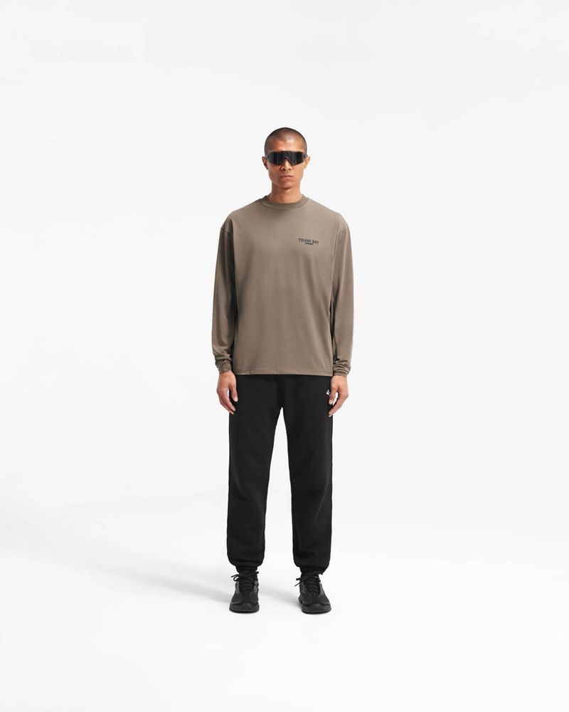 Men's Represent Team 247 Long Sleeve T-Shirt Taupe | UK-OIHFB4798