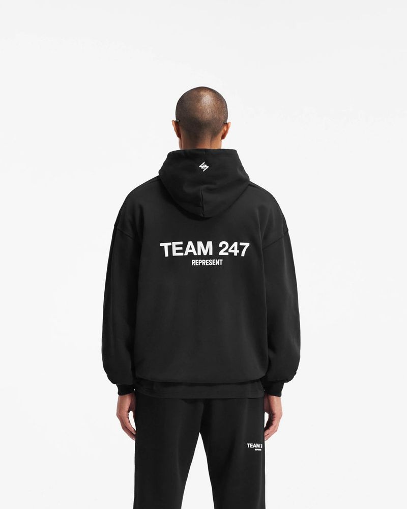 Men's Represent Team 247 Oversized Hoodie Black | UK-DGKOE0642