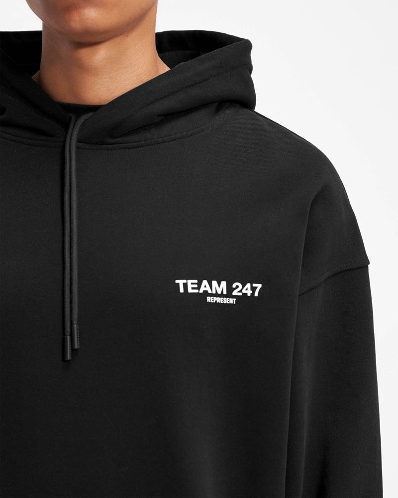 Men's Represent Team 247 Oversized Hoodie Black | UK-DGKOE0642