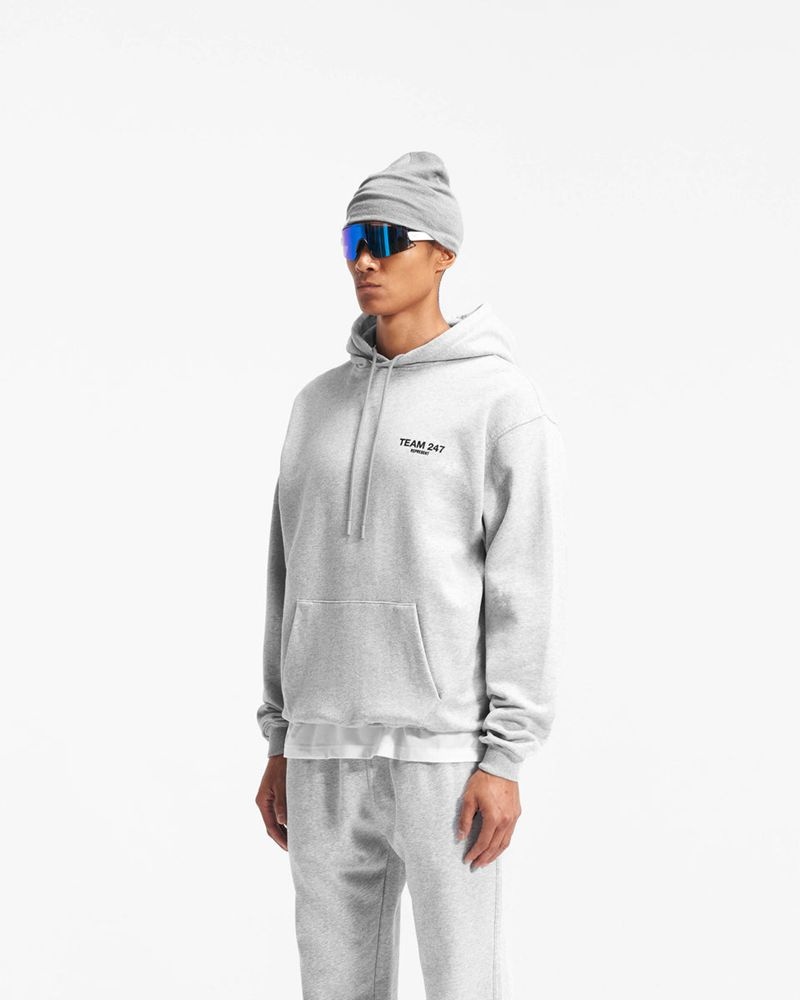 Men's Represent Team 247 Oversized Hoodie Grey | UK-ELMDB1402