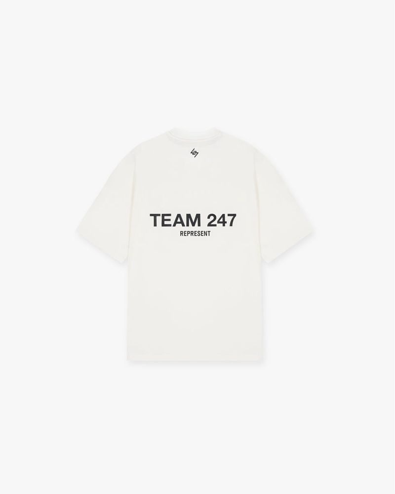 Men's Represent Team 247 Oversized T-Shirt White | UK-MNEKZ2058