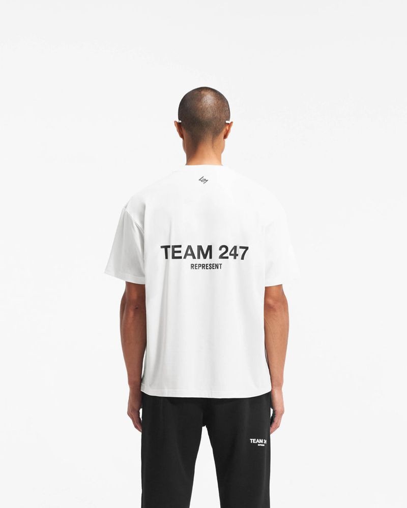 Men's Represent Team 247 Oversized T-Shirt White | UK-MNEKZ2058