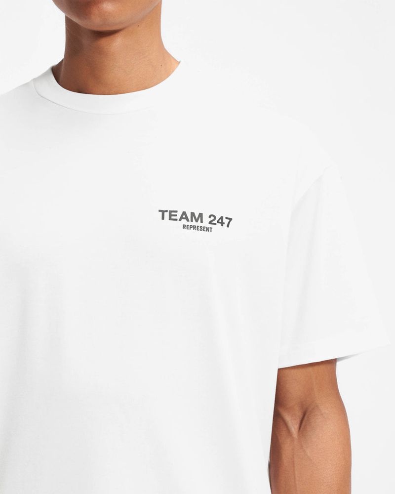 Men's Represent Team 247 Oversized T-Shirt White | UK-MNEKZ2058