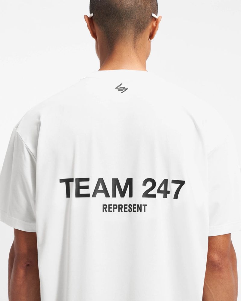 Men's Represent Team 247 Oversized T-Shirt White | UK-MNEKZ2058