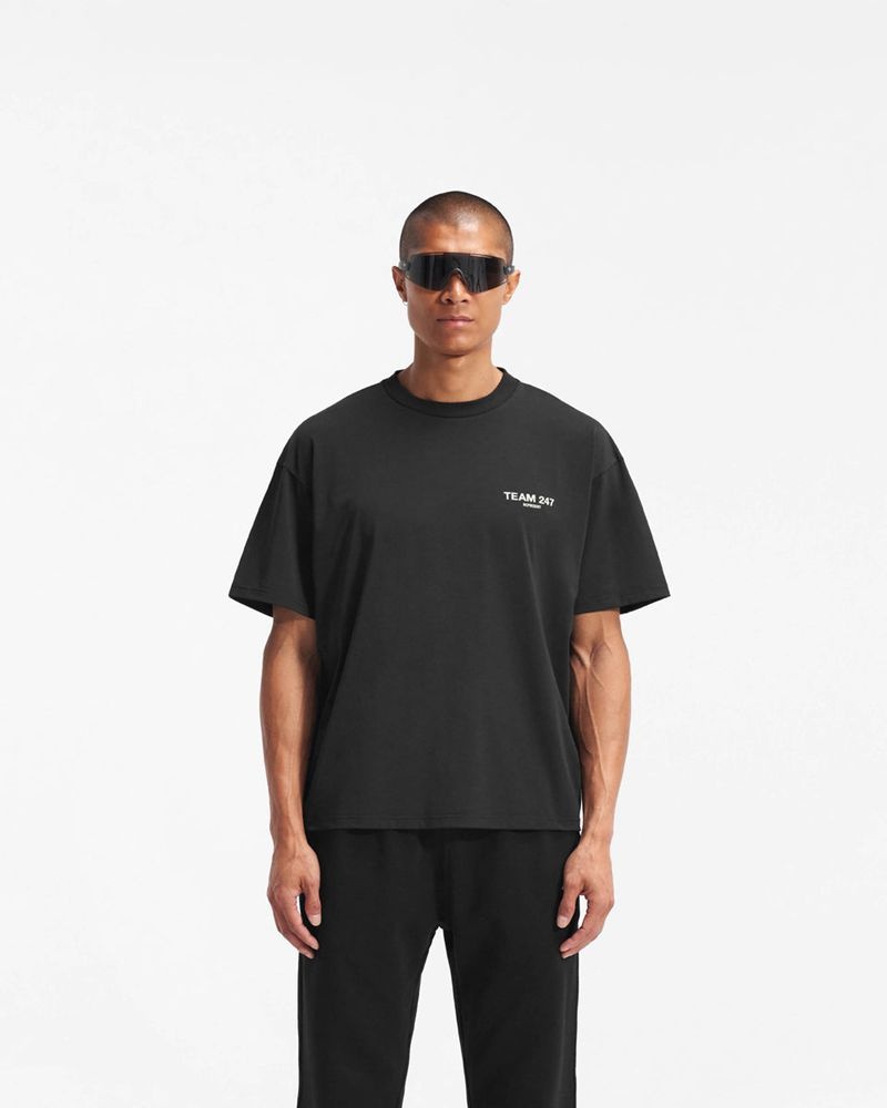 Men's Represent Team 247 Oversized T-Shirt Black | UK-TQMVP9623