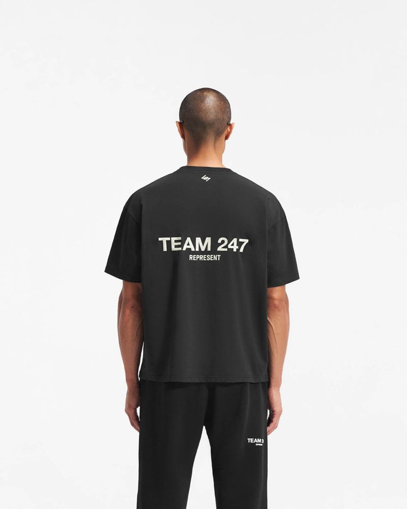 Men's Represent Team 247 Oversized T-Shirt Black | UK-TQMVP9623