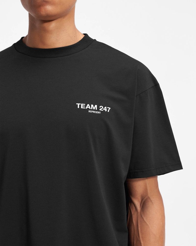 Men's Represent Team 247 Oversized T-Shirt Black | UK-TQMVP9623