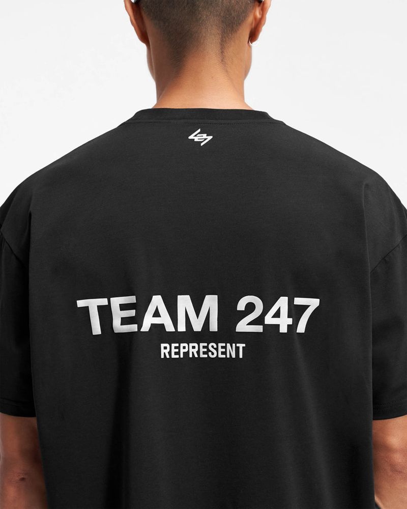 Men's Represent Team 247 Oversized T-Shirt Black | UK-TQMVP9623