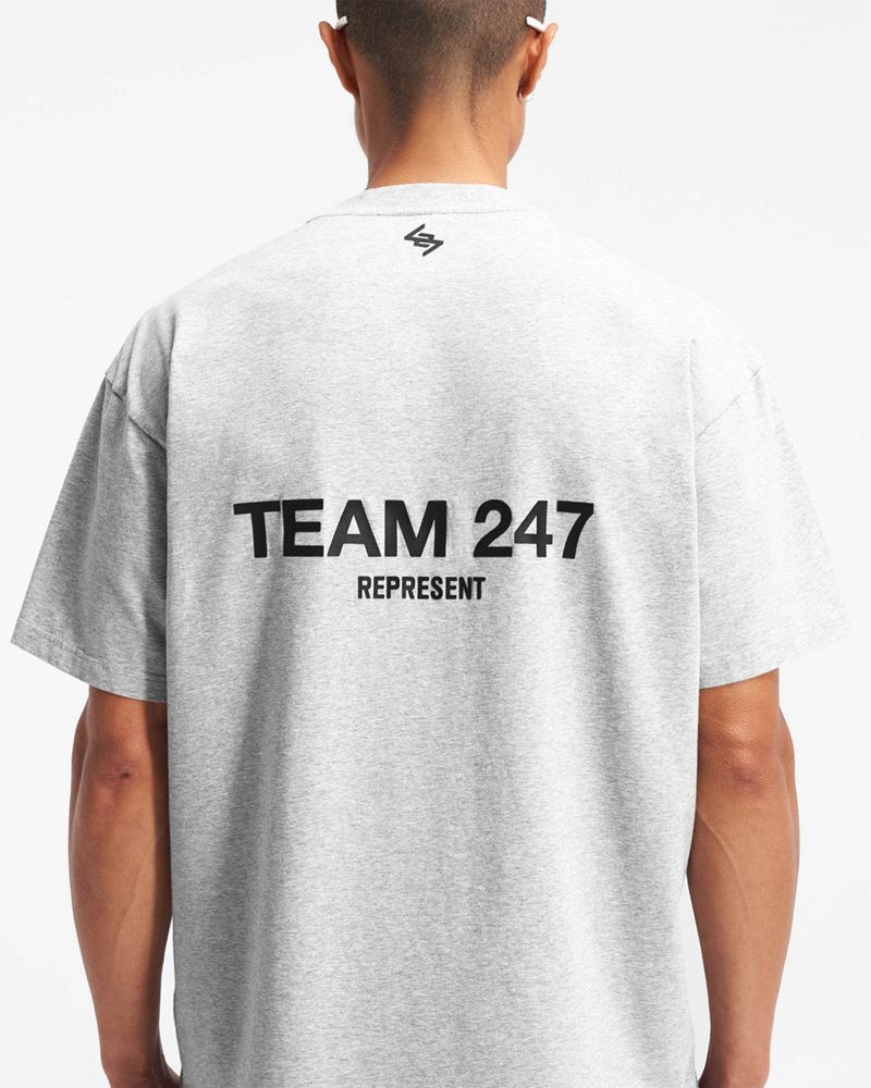 Men's Represent Team 247 Oversized T-Shirt Grey | UK-POQKF0172