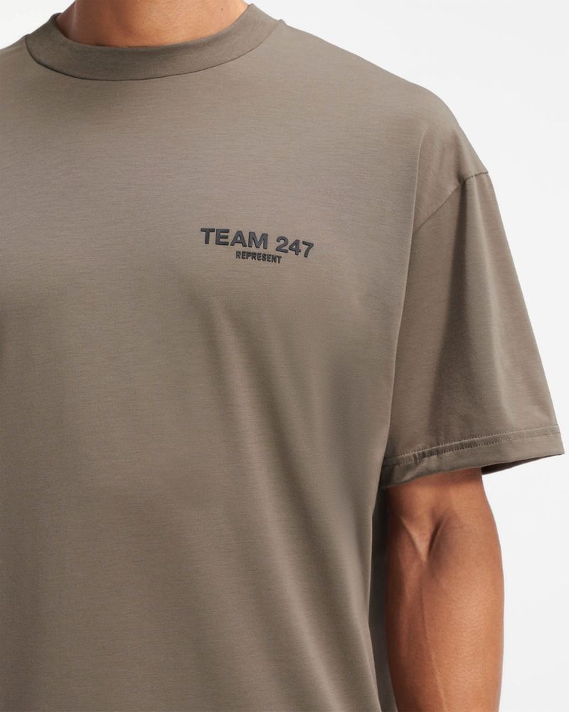 Men's Represent Team 247 Oversized T-Shirt Taupe | UK-ELNOI3910