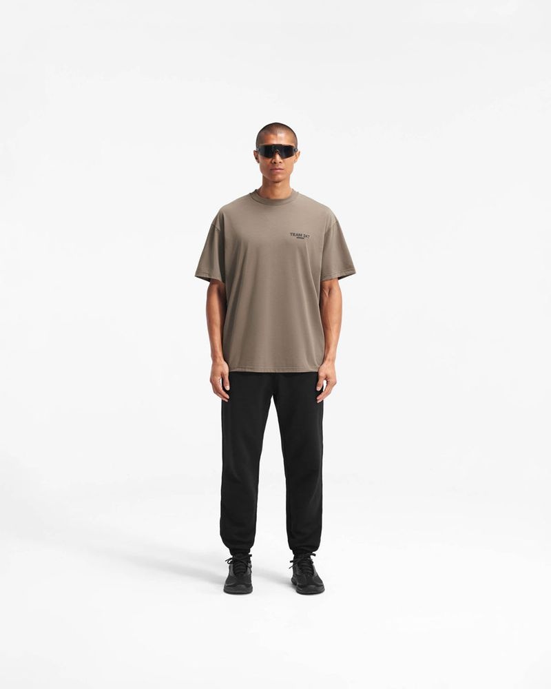 Men's Represent Team 247 Oversized T-Shirt Taupe | UK-ELNOI3910