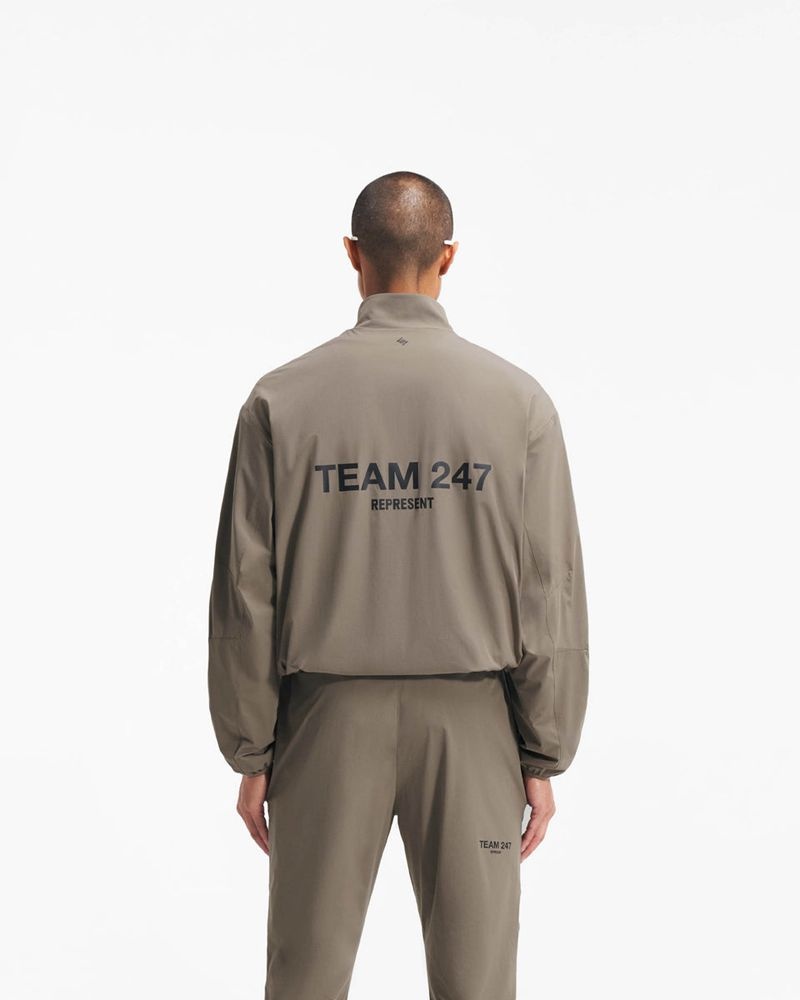 Men's Represent Team 247 Track Jacket Khaki | UK-YHCDL4605