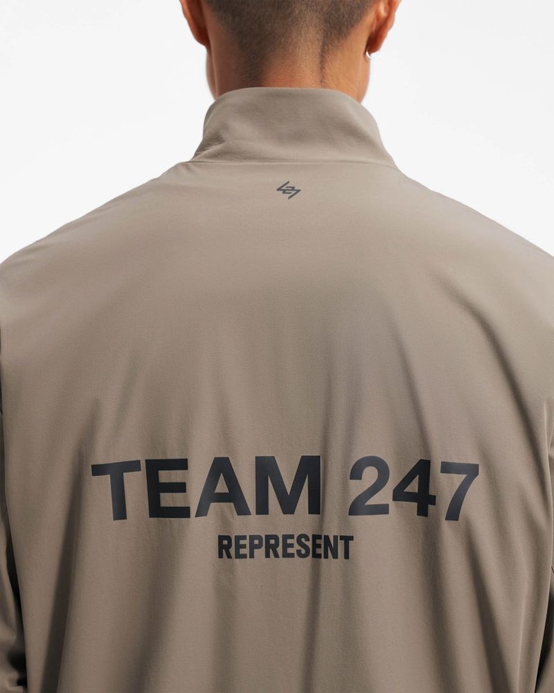 Men's Represent Team 247 Track Jacket Khaki | UK-YHCDL4605