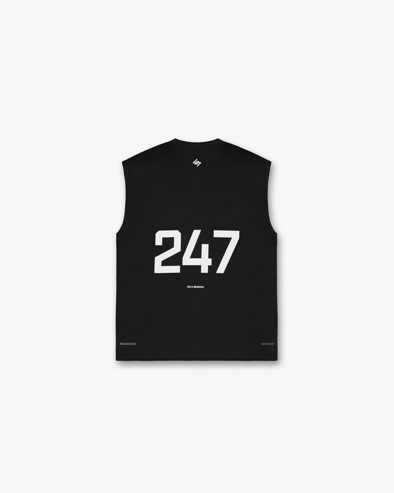 Men's Represent Team 247 X Marchon Oversized Tank Top Black | UK-SOYVC1849