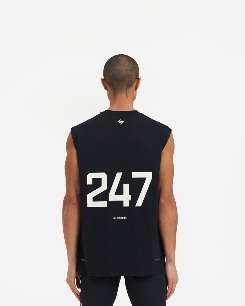 Men's Represent Team 247 X Marchon Oversized Tank Top Black | UK-SOYVC1849