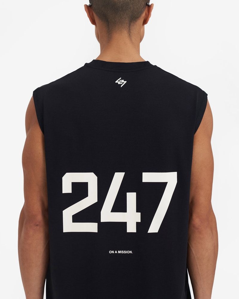 Men's Represent Team 247 X Marchon Oversized Tank Top Black | UK-SOYVC1849