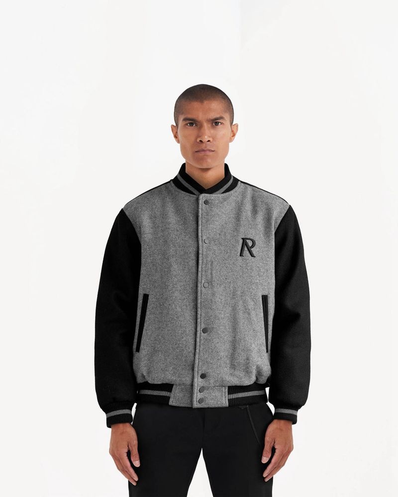 Men's Represent Teddy Jacket Grey | UK-OLZPF3042