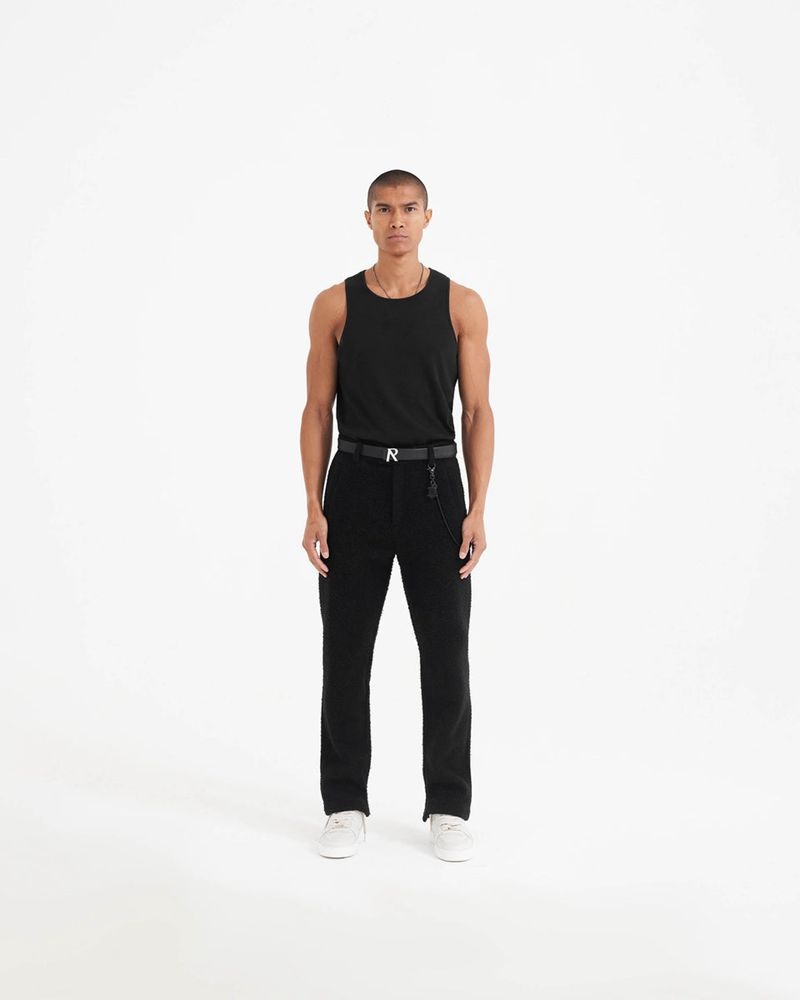 Men's Represent Textured Wool Tailored Trousers Black | UK-MDQYB7038