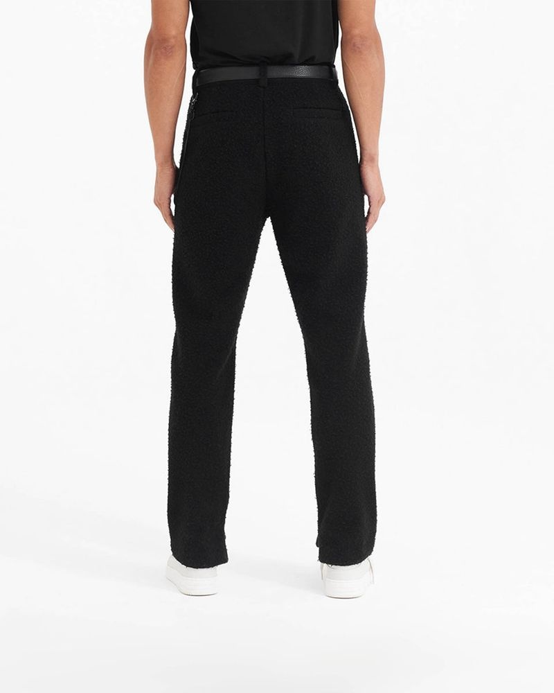 Men's Represent Textured Wool Tailored Trousers Black | UK-MDQYB7038