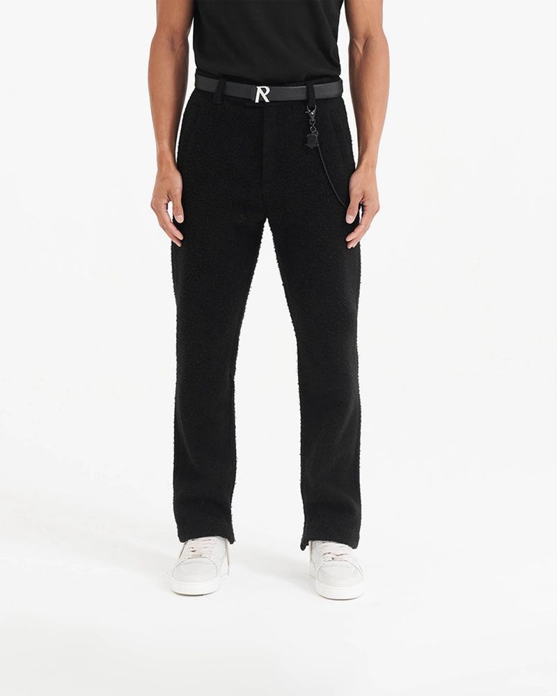 Men's Represent Textured Wool Tailored Trousers Black | UK-MDQYB7038