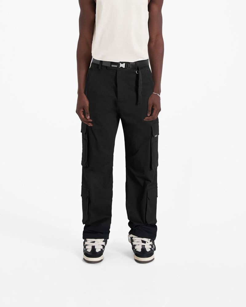 Men's Represent The Cargo Trousers Black | UK-IEHNA8729