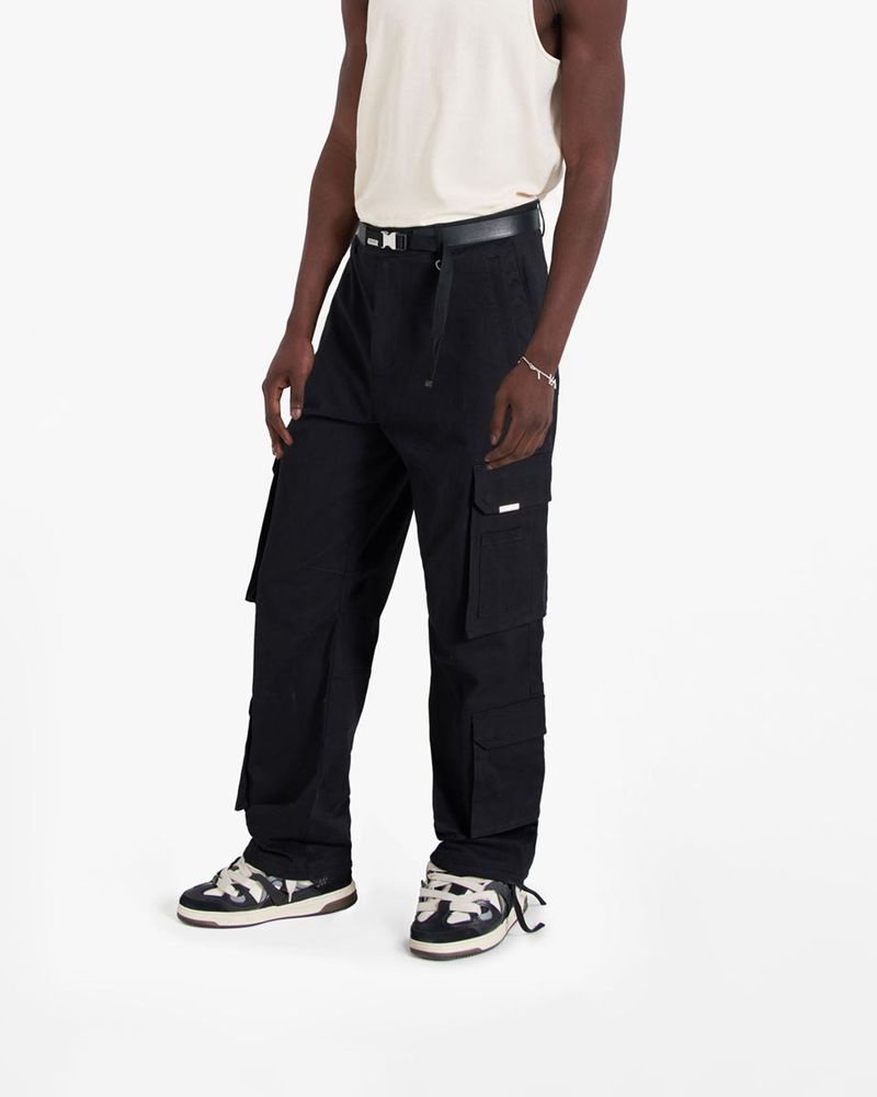 Men's Represent The Cargo Trousers Black | UK-IEHNA8729