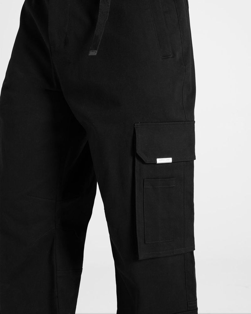 Men's Represent The Cargo Trousers Black | UK-IEHNA8729