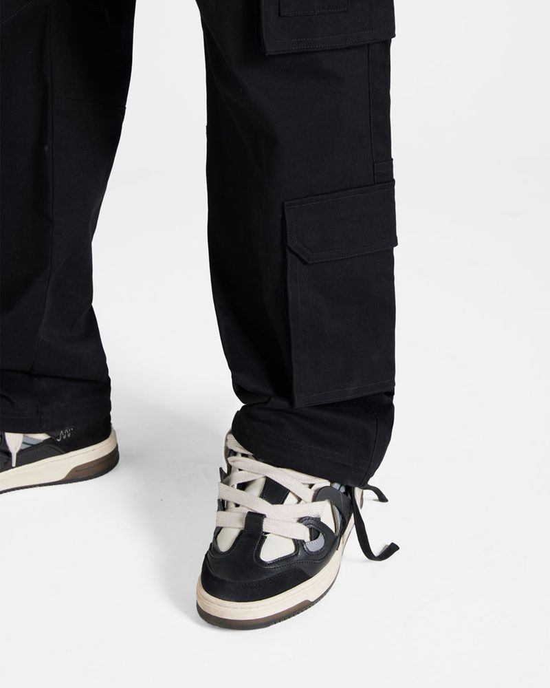 Men's Represent The Cargo Trousers Black | UK-IEHNA8729