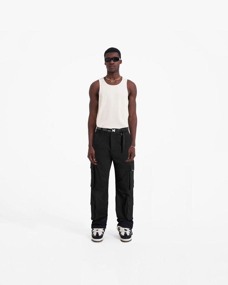 Men's Represent The Cargo Trousers Black | UK-IEHNA8729