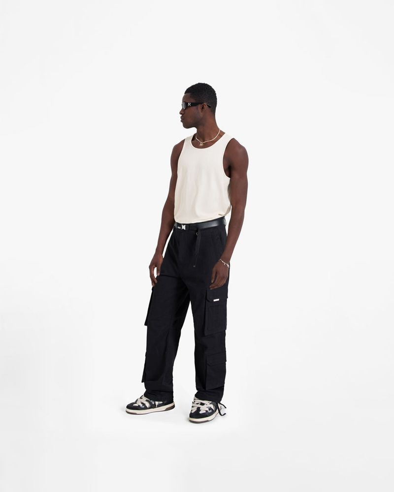 Men's Represent The Cargo Trousers Black | UK-IEHNA8729