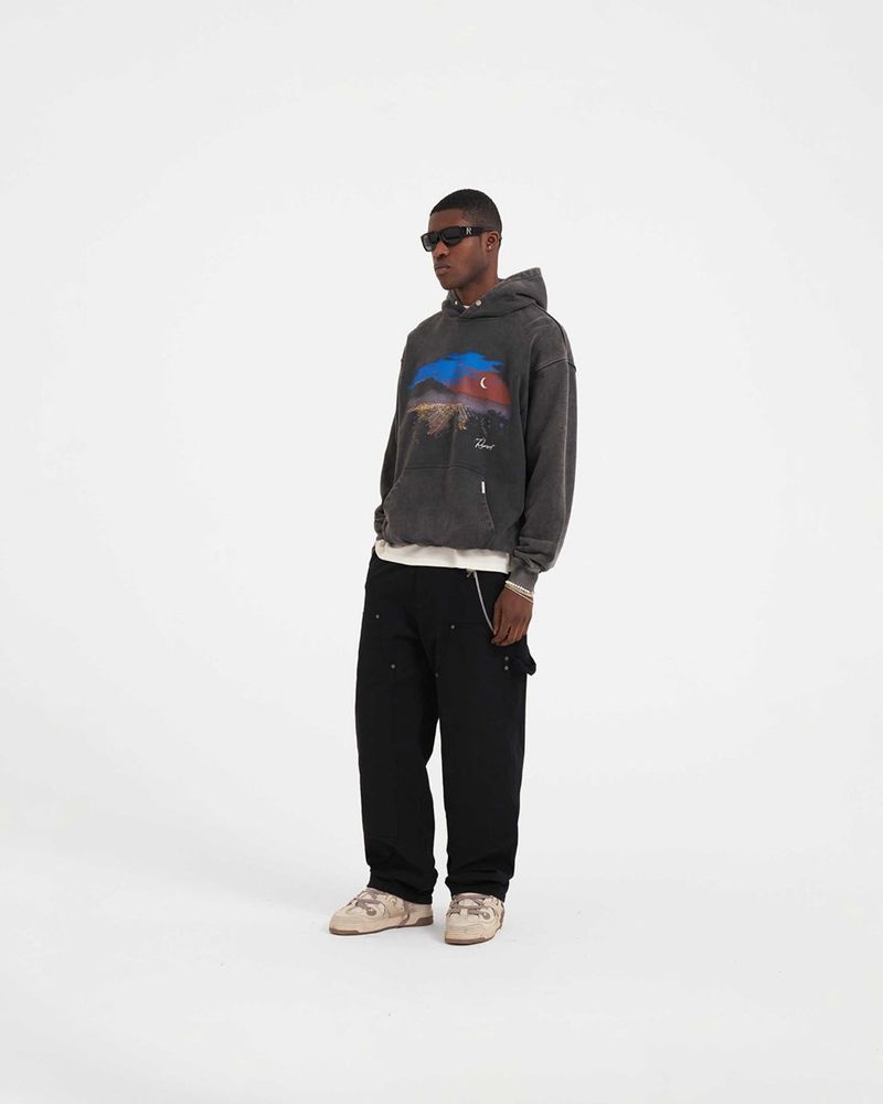 Men's Represent The Hills Hoodie Grey | UK-OCTPE3489