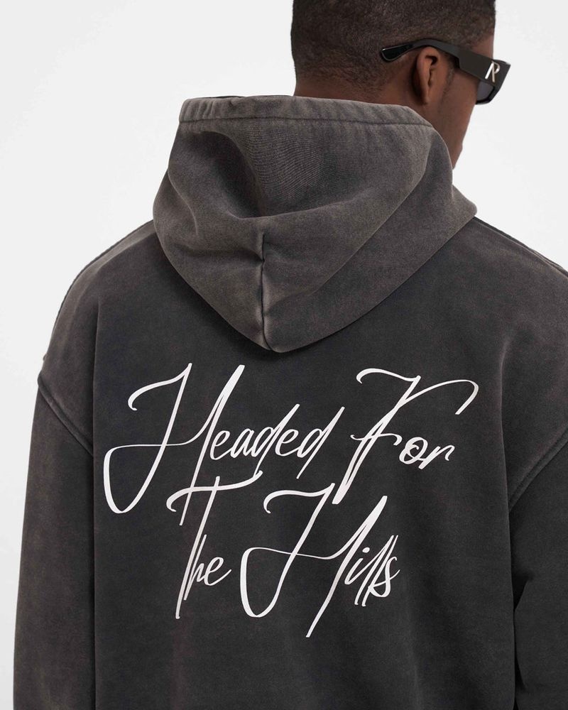 Men's Represent The Hills Hoodie Grey | UK-OCTPE3489