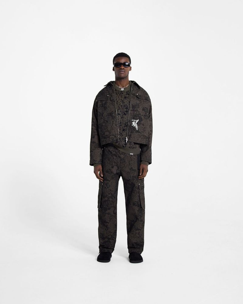 Men's Represent Utility Jacket Camo | UK-BZEYM5021