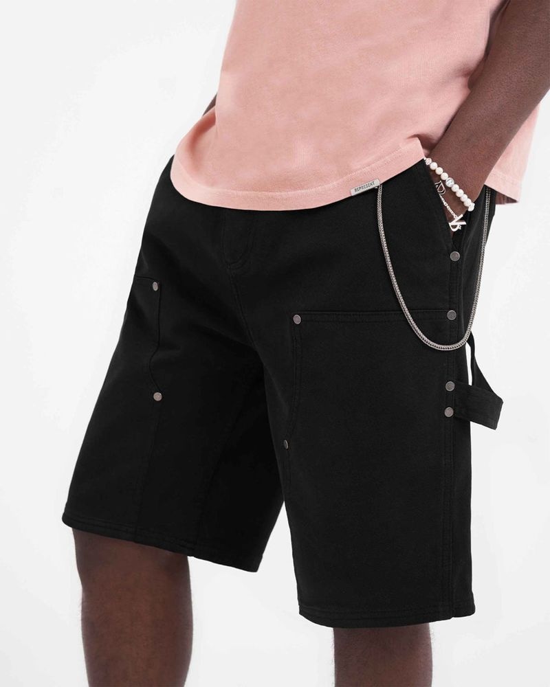 Men's Represent Utility Shorts Shorts Black | UK-EXKDI5623