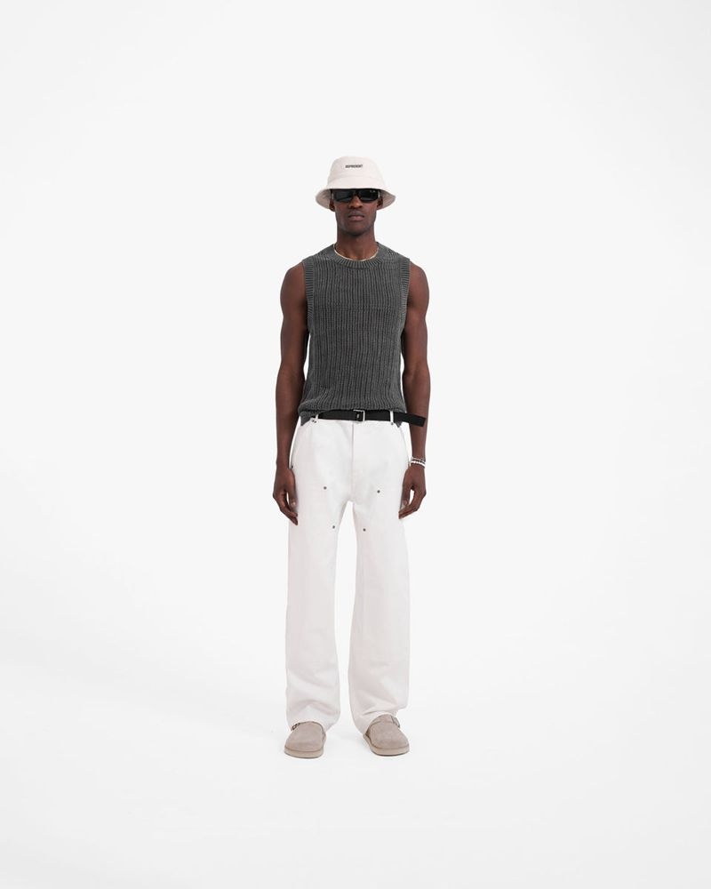 Men's Represent Utility Trousers White | UK-DSHUG5709