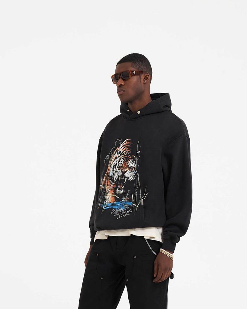 Men's Represent Welcome To The Jungle Hoodie Black | UK-CUODM7695