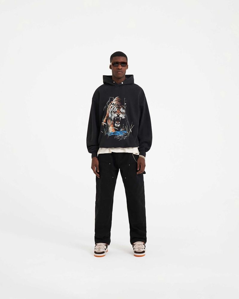 Men's Represent Welcome To The Jungle Hoodie Black | UK-CUODM7695