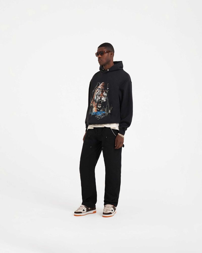 Men's Represent Welcome To The Jungle Hoodie Black | UK-CUODM7695