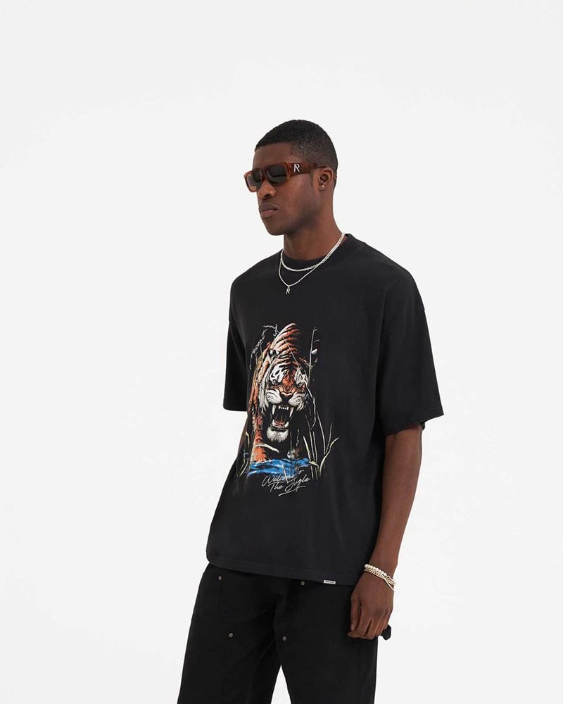 Men's Represent Welcome To The Jungle T-Shirt Black | UK-IEKZG2564