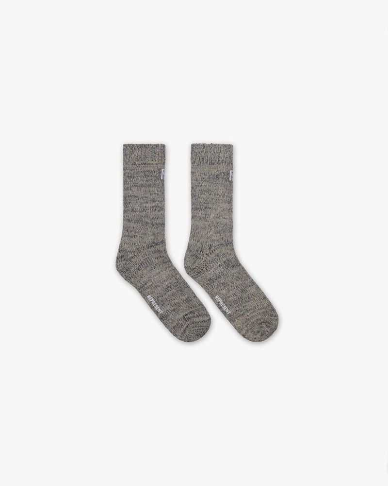 Men\'s Represent Winter Socks Grey | UK-LKOIR1407