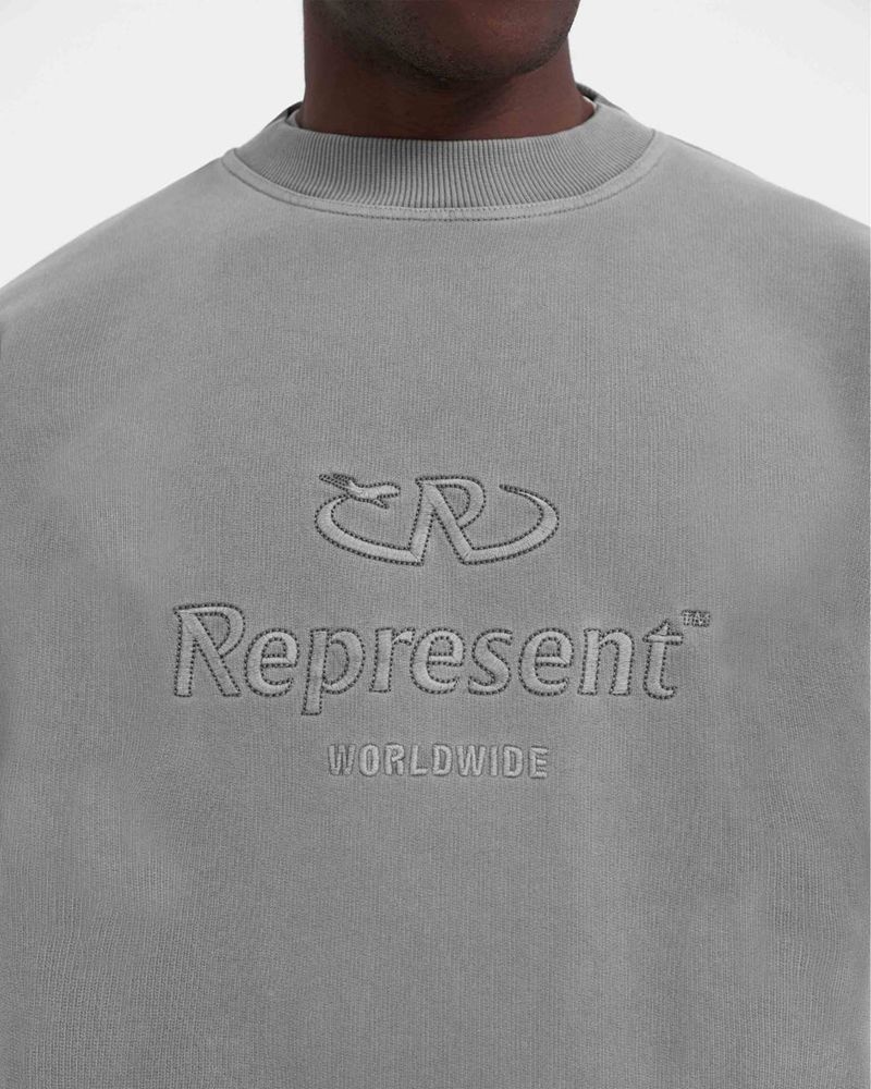 Men's Represent Worldwide Sweater Grey | UK-RYAOQ7932