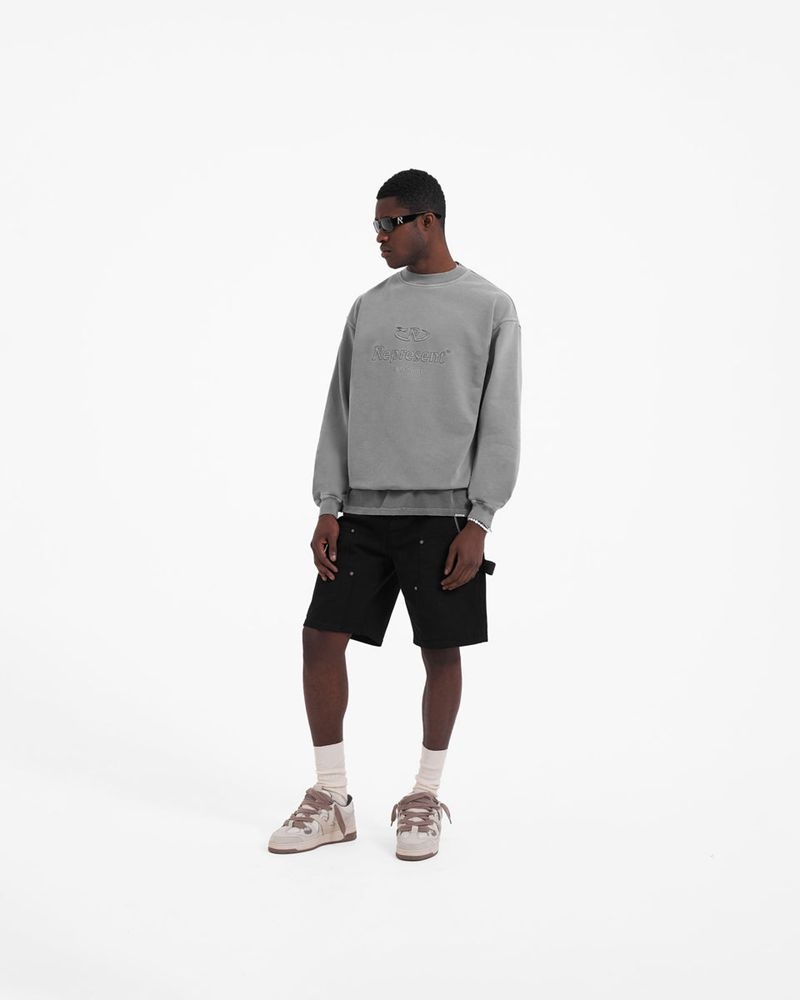 Men's Represent Worldwide Sweater Grey | UK-RYAOQ7932