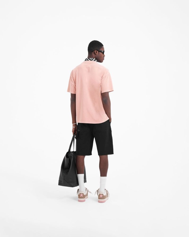 Men's Represent Worldwide T-Shirt Pink | UK-VNLCX0539